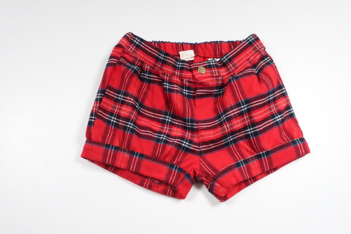 Rutiga shorts från H&M - Storlek 68 - Röd