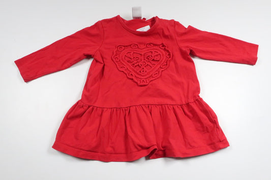 Klänning med hjärta från Lindex - Storlek 74 - Röd