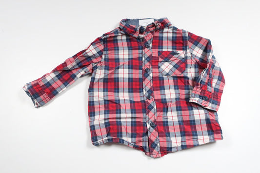 Rutig skjorta från Hampton Republic - Storlek 74 - Röd