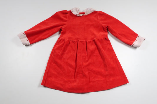 Klänning i fleece från Okänt - Storlek 80 - Röd