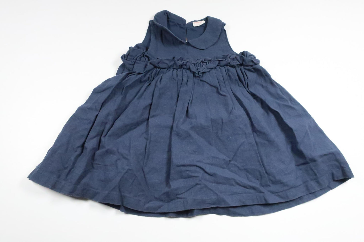 Klänning i linnemix från PompdeLux - Storlek 86 - Blå