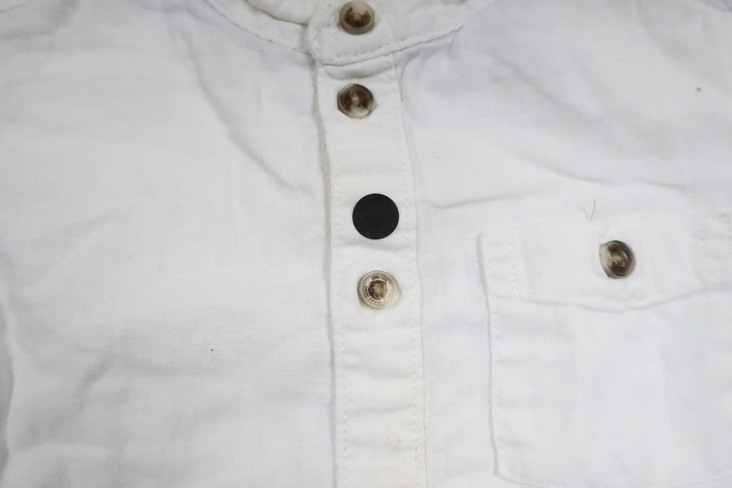 Skjorta i linnemix från H&M - Storlek 80 - Vit