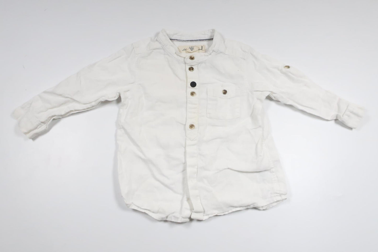 Skjorta i linnemix från H&M - Storlek 80 - Vit