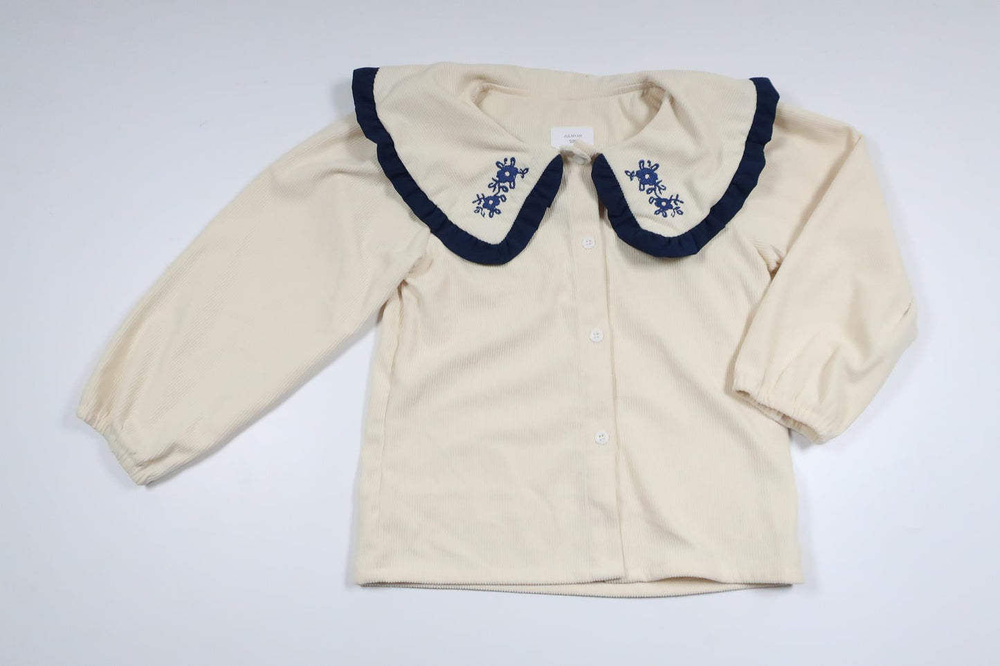 Tröja med krage från Okänt - Storlek 122/128 - Benvit