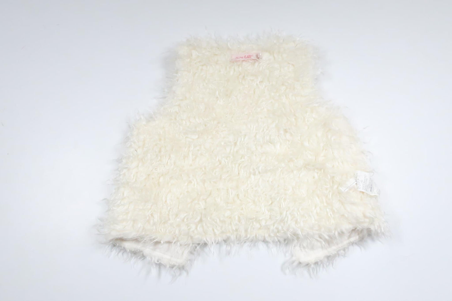 Väst i fuskpäls från Name It - Storlek 86 - Vit