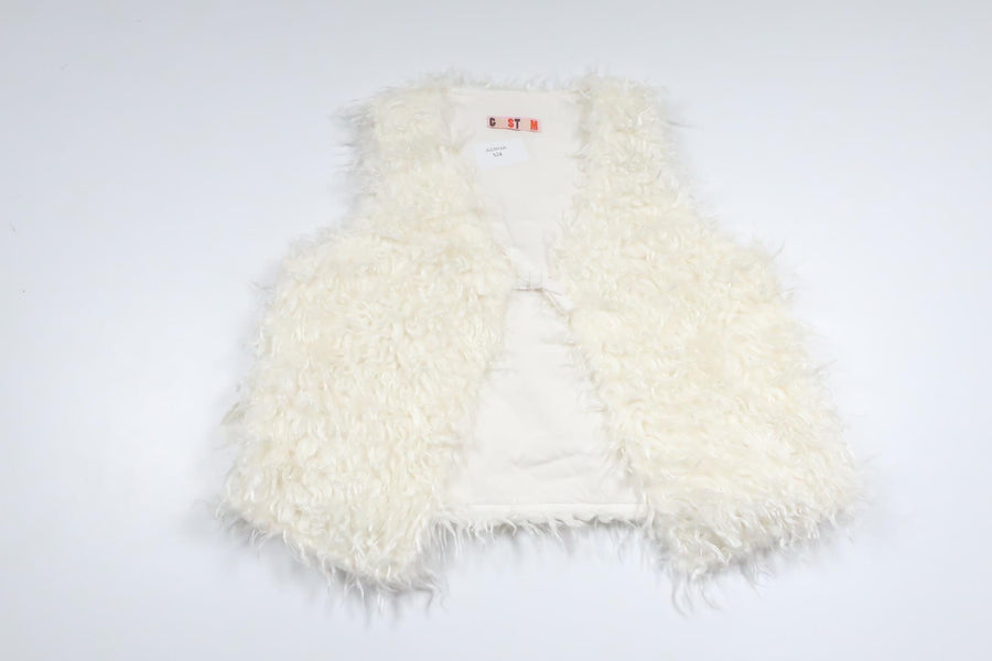 Väst i fuskpäls från Name It - Storlek 86 - Vit