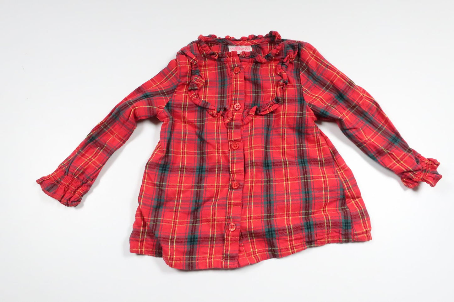 Rutig tunika från So Cute - Storlek 80 - Röd