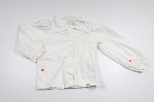 Blus med krage från Name It - Storlek 104 - Vit
