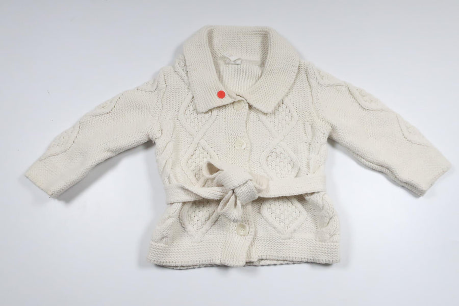 Stickad kofta från H&M - Storlek 80 - Benvit