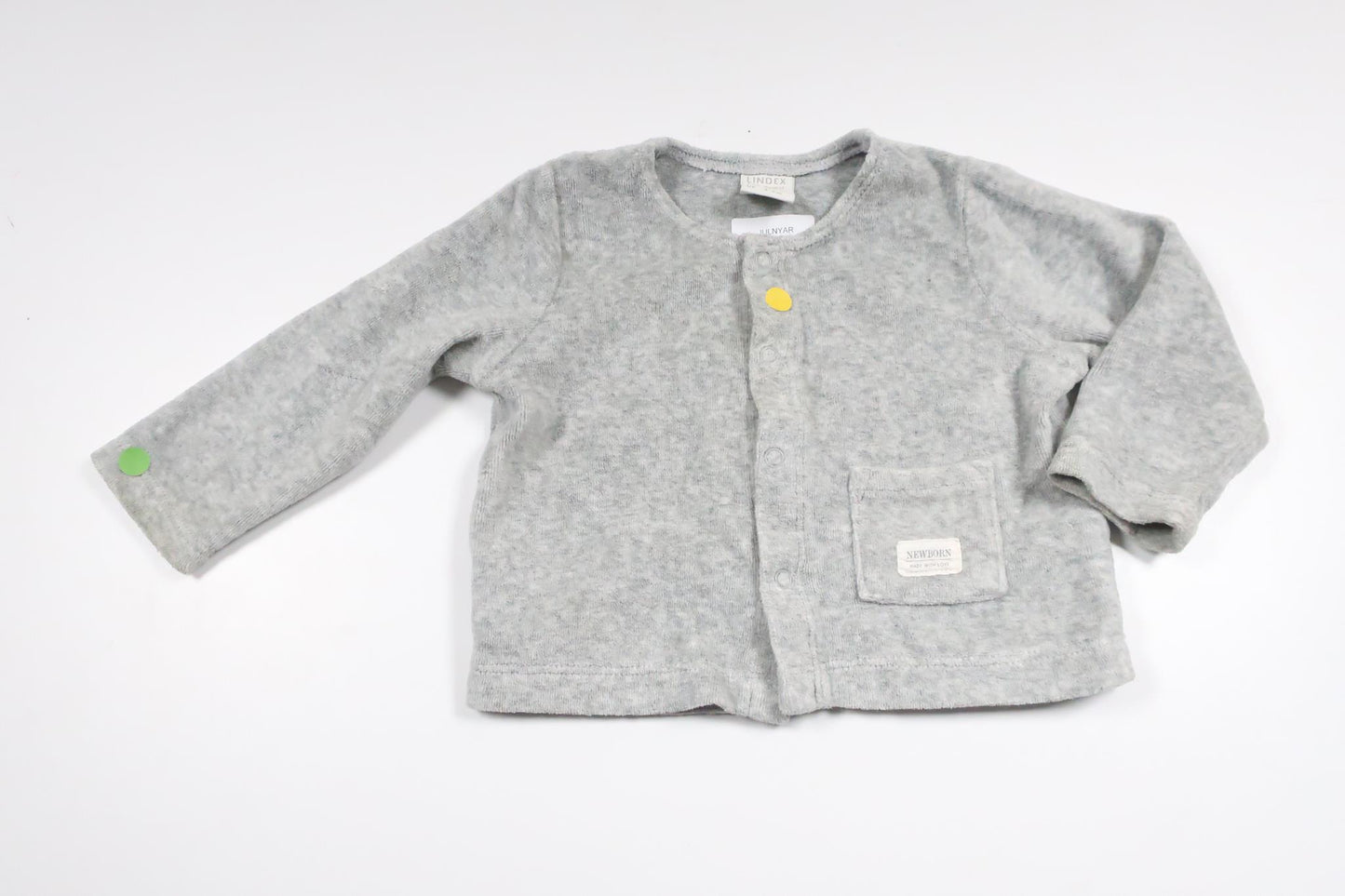 Kofta i fleece från Lindex - Storlek 68 - Grå