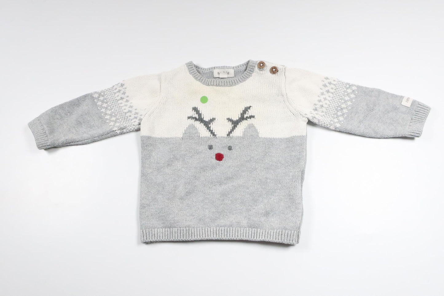 Stickad tröja från Newbie - Storlek 62 - Grå