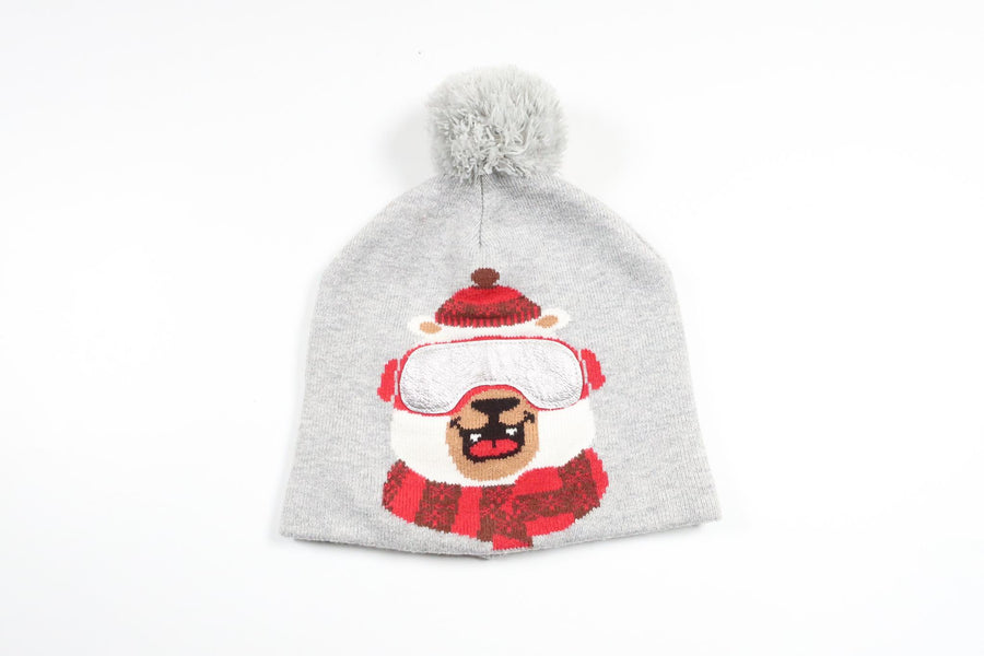 Mössa med isbjörn från H&M - Storlek 110/116 - Grå