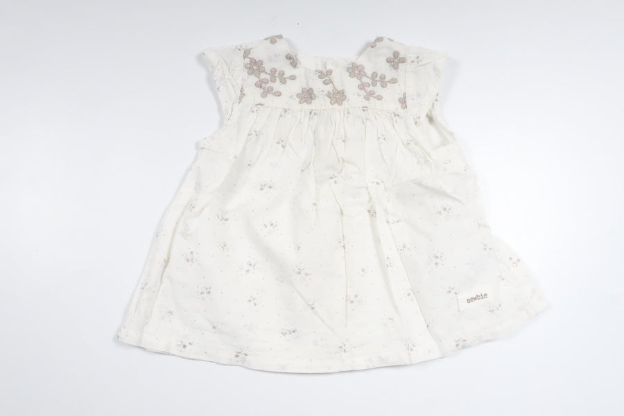 Blommig tunika från Newbie - Storlek 62 - Vit