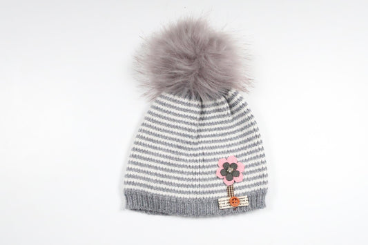 Mössa med tofs från Okänt - Storlek 56/62 - Grå