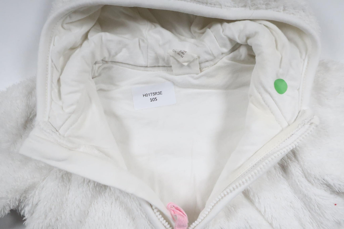 Munkjacka i fleece från H&M - Storlek 62 - Vit