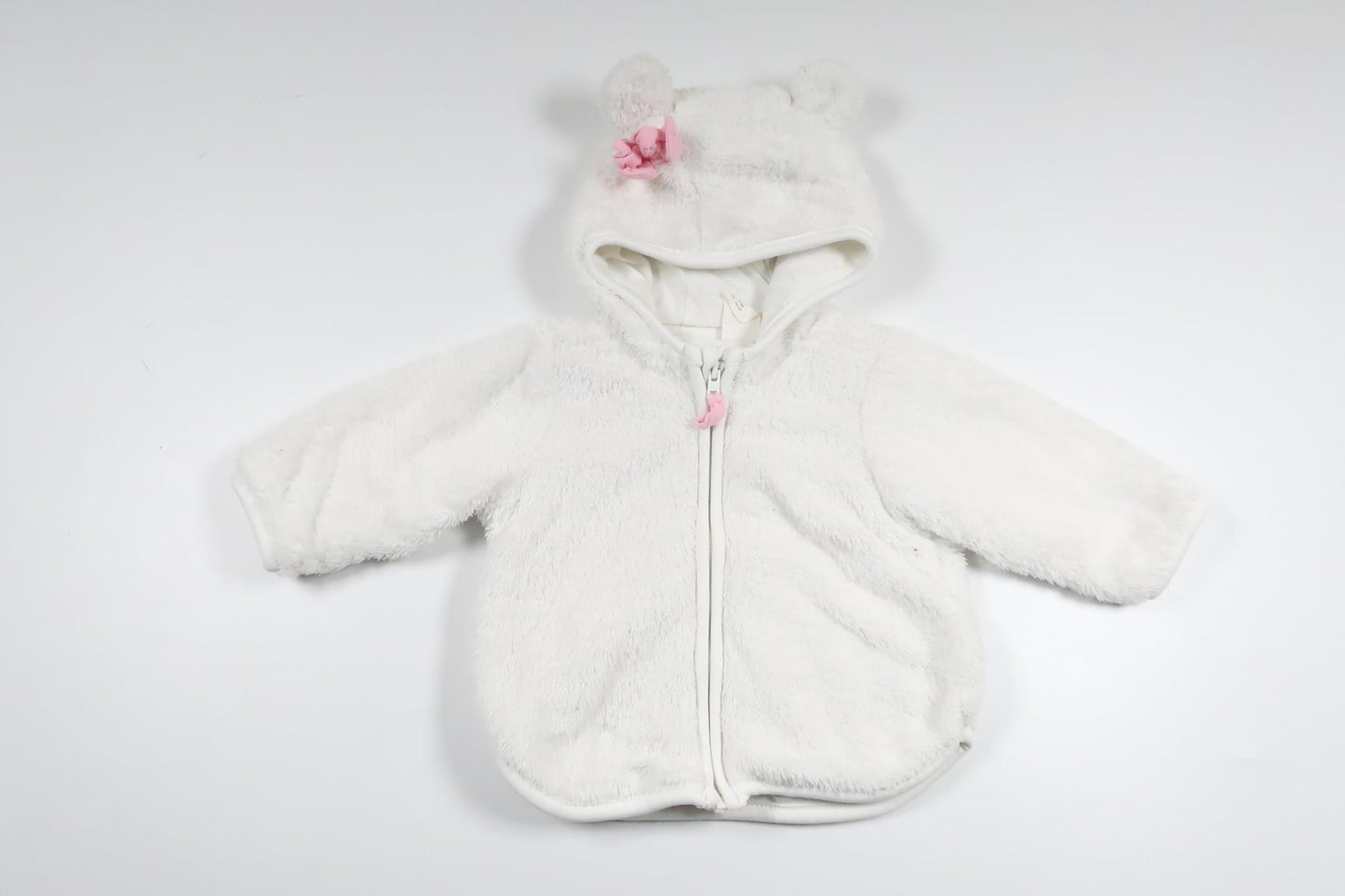 Munkjacka i fleece från H&M - Storlek 62 - Vit