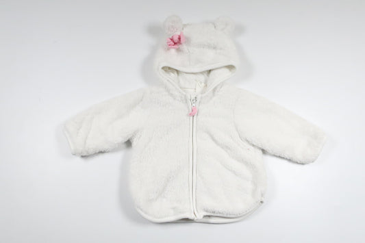 Munkjacka i fleece från H&M - Storlek 62 - Vit