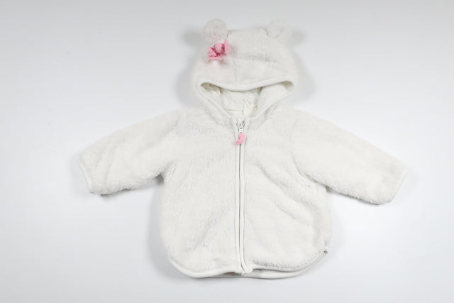 Munkjacka i fleece från H&M - Storlek 62 - Vit
