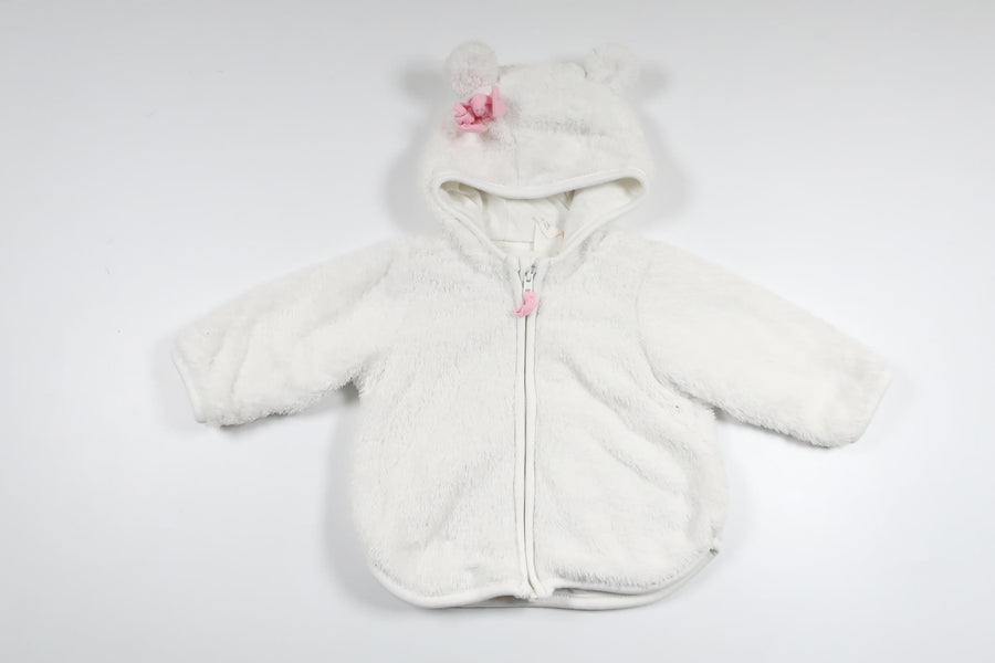 Munkjacka i fleece från H&M - Storlek 62 - Vit