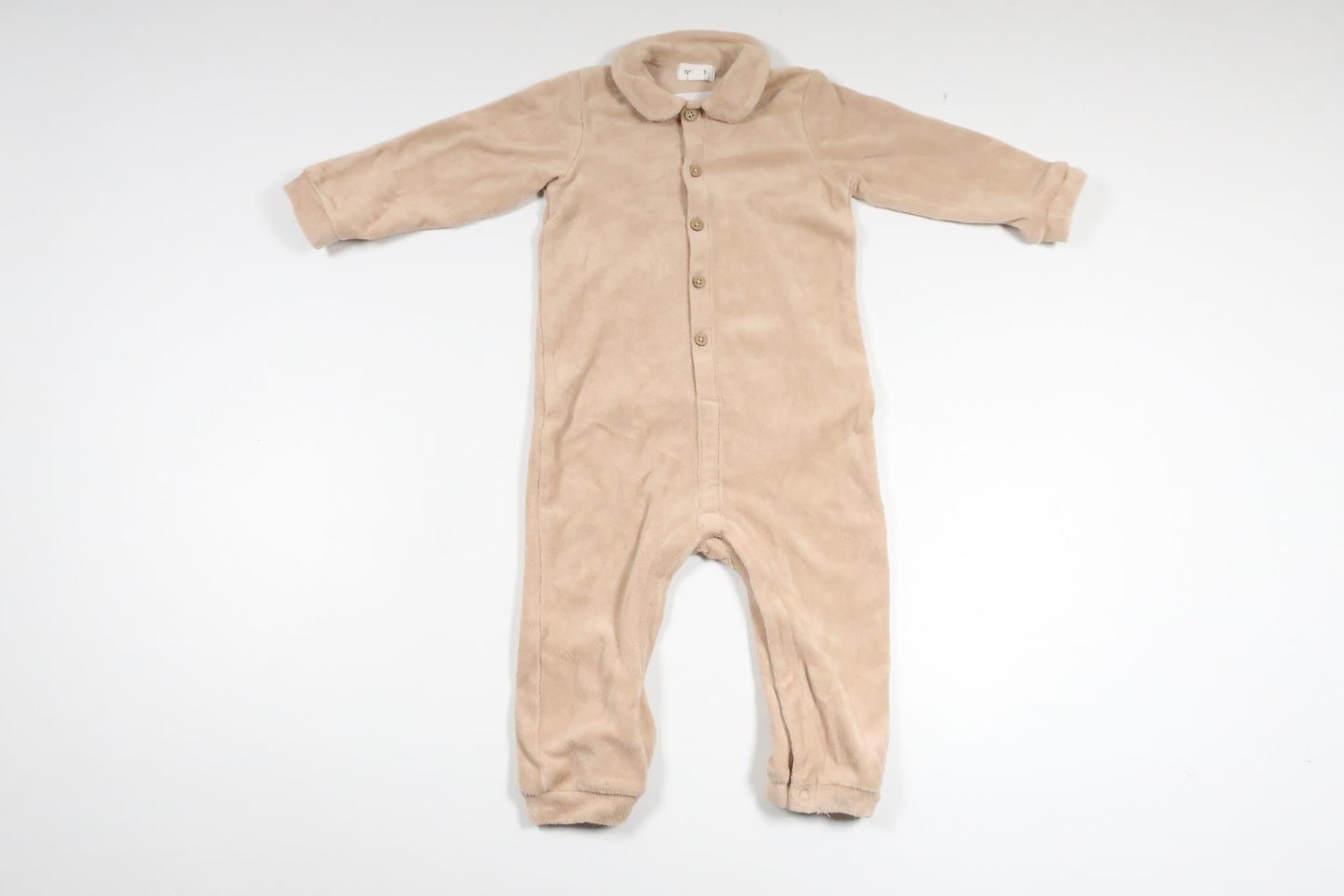 jumpsuit med nalle i froté från Newbie - Storlek 74 - Beige