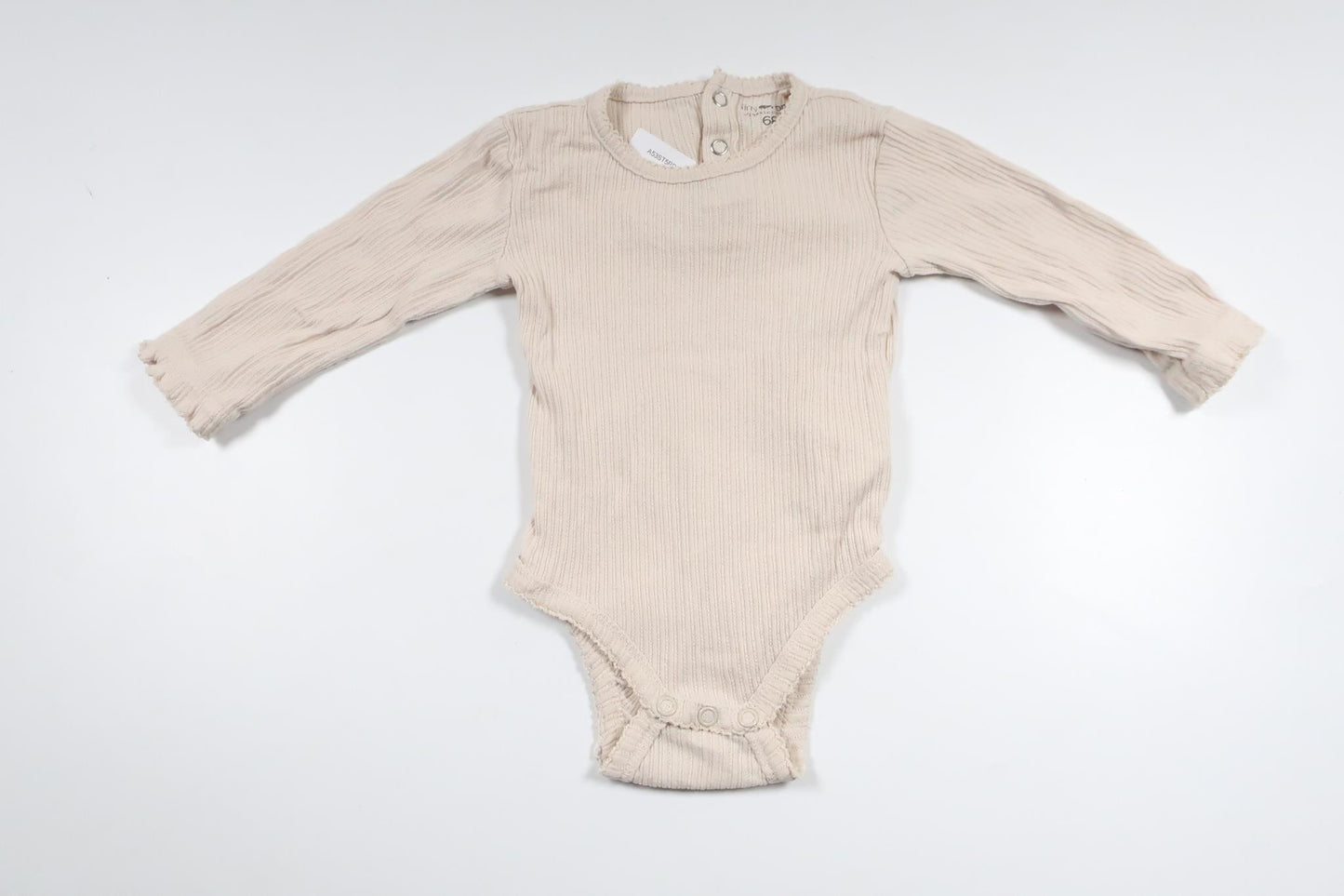 Ribbad body från Tiny One - Storlek 68 - Benvit