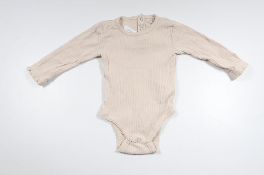 Ribbad body från Tiny One - Storlek 68 - Benvit