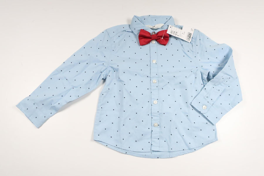 Shirt with bow tie from H&M - Size 92 - Blue