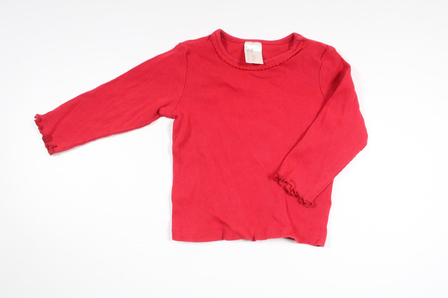Ribbad tröja från H&M - Storlek 62 - Röd
