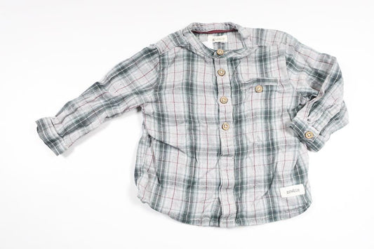 Rutig skjorta från Newbie - Storlek 68 - Grå