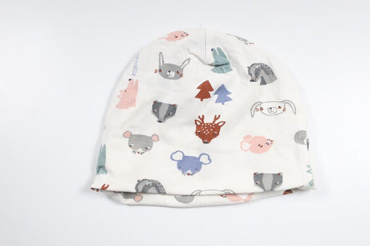 Mössa med djur från Lindex - Storlek 38/40 - Vit