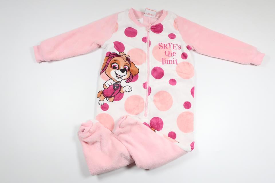 Jumpsuit i fleece med Paw Patrol från Nickelodeon - Storlek 98/104 - Rosa