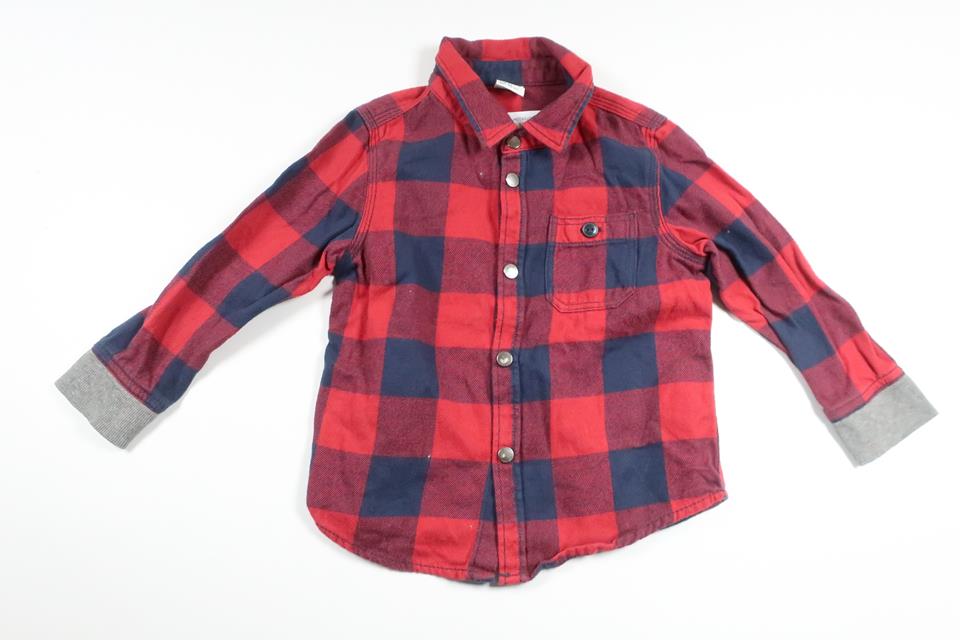 Rutig skjorta från Lindex - Storlek 92 - Röd