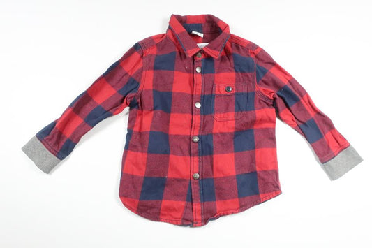 Rutig skjorta från Lindex - Storlek 92 - Röd