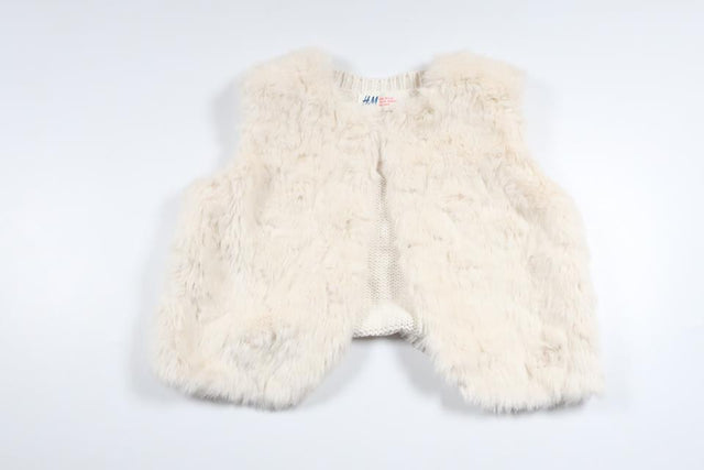 Väst i fuskpäls från H&M - Storlek 92 - Vit
