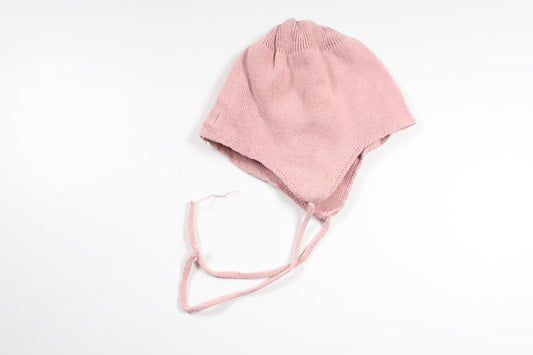 Ribbstickad mössa från Newbie - Storlek 62/68 - Rosa