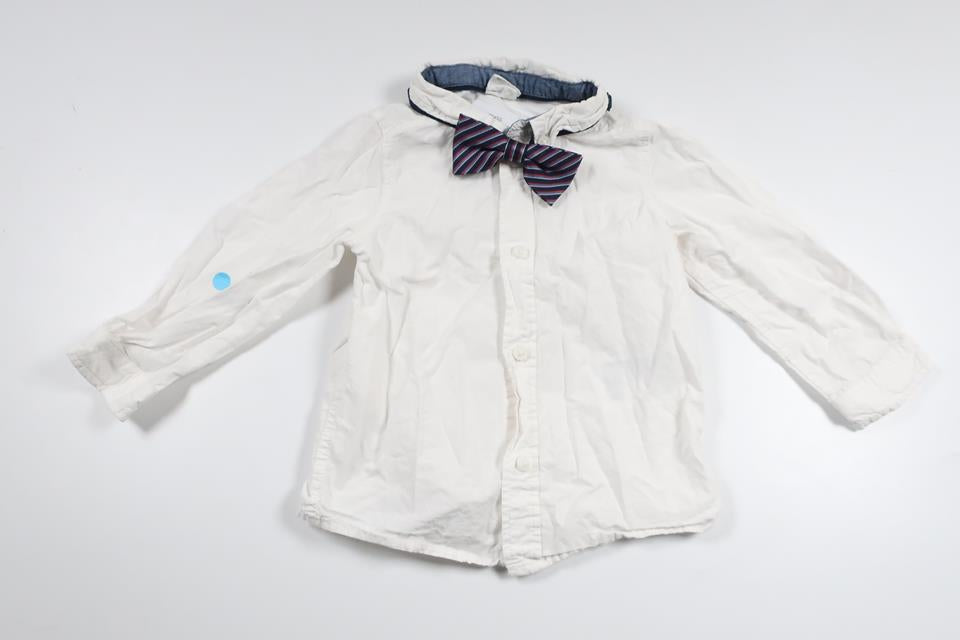 Skjorta med avtagbar fluga från H&M - Storlek 80 - Vit
