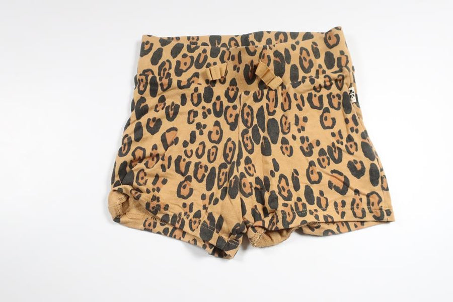 Leopardmönstrade shorts från Mini Rodini - Storlek 80/86 - Beige