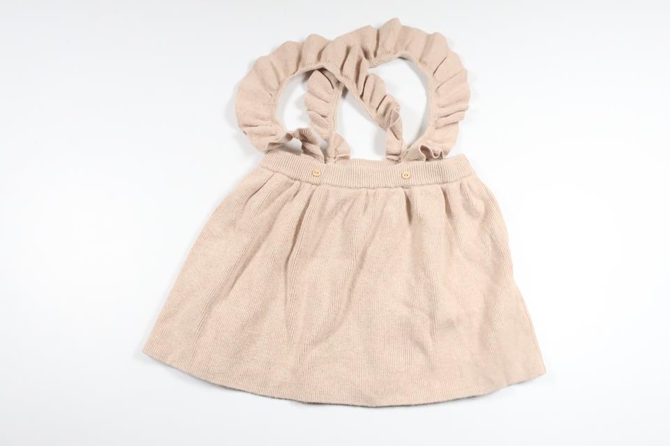 Ribbad kjol/Hängselkjol från H&M - Storlek 86 - Beige