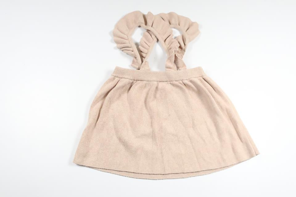 Ribbad kjol/Hängselkjol från H&M - Storlek 86 - Beige