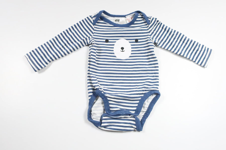 Randig body från H&M - Storlek 62 - Blå