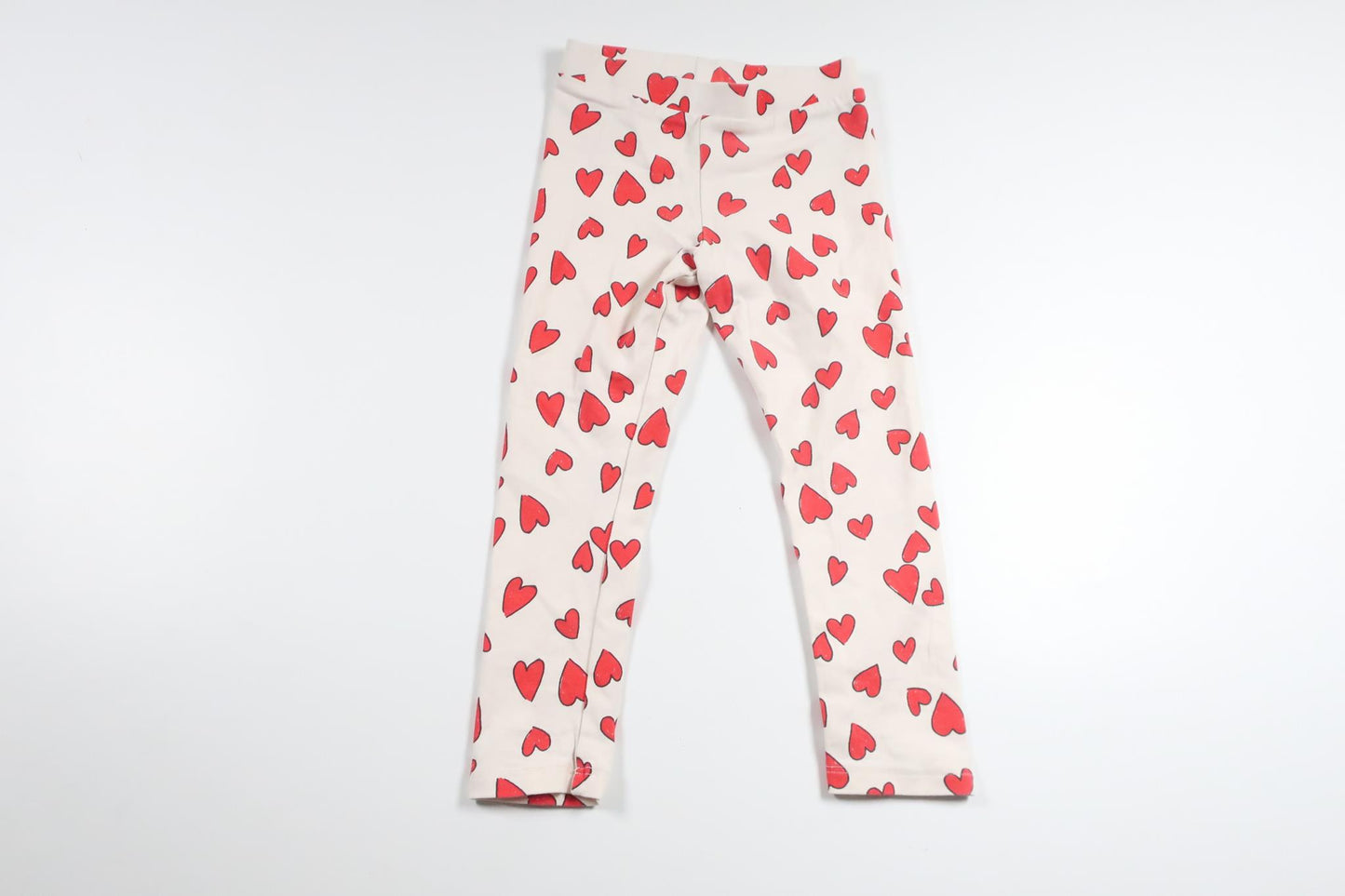 Leggings med hjärtan från H&M - Storlek 92 - Benvit