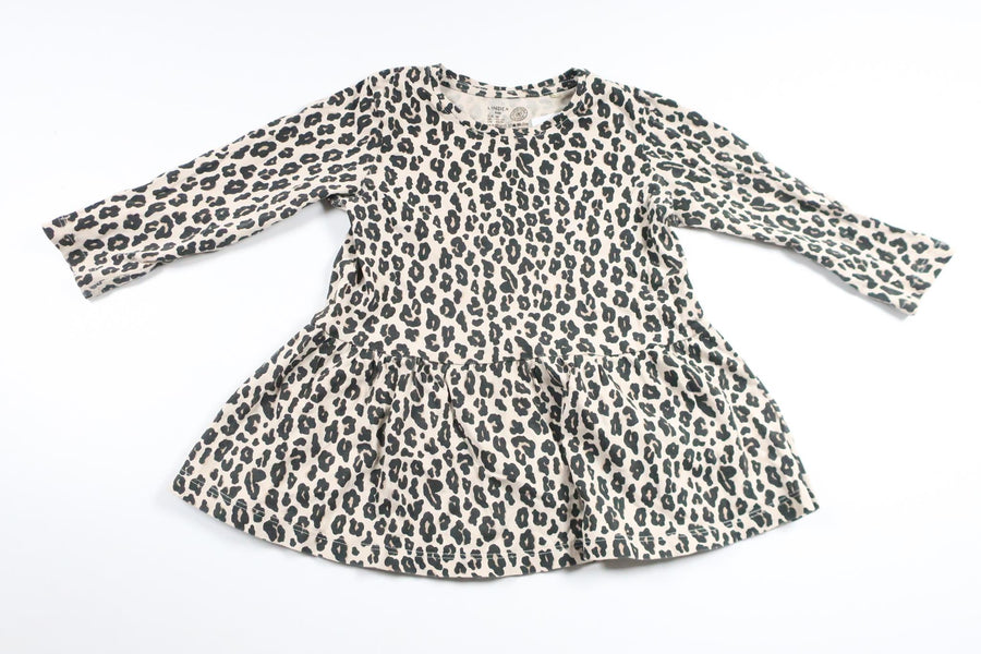 Leopardmönstrad klänning från Lindex - Storlek 92 - Beige