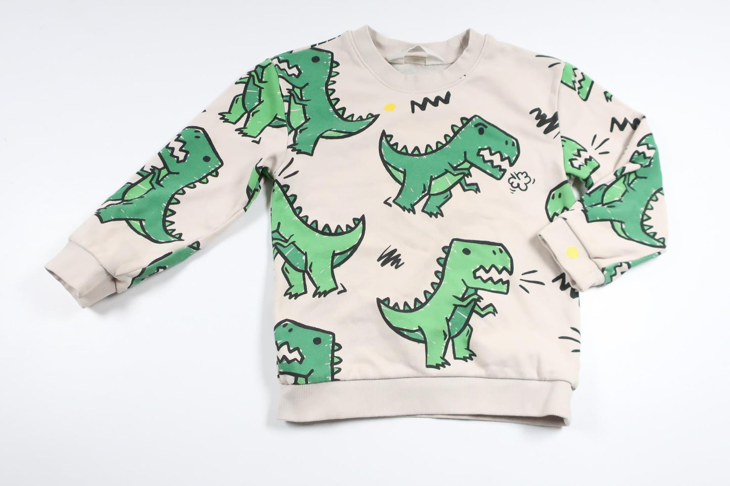 Sweatshirt med dinosaurier från H&M - Storlek 98/104 - Beige