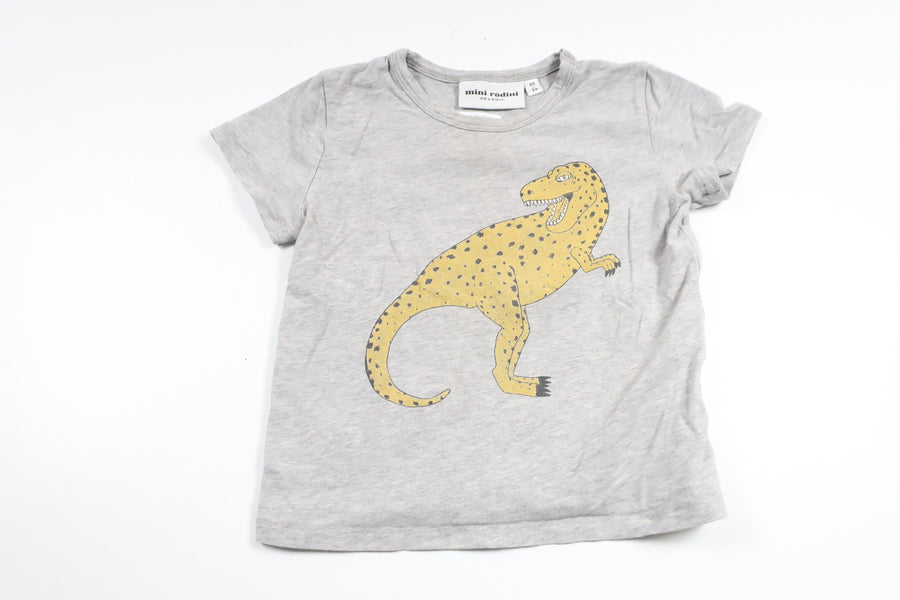 T-shirt med T-Rex från Mini Rodini - Storlek 80/86 - Grå