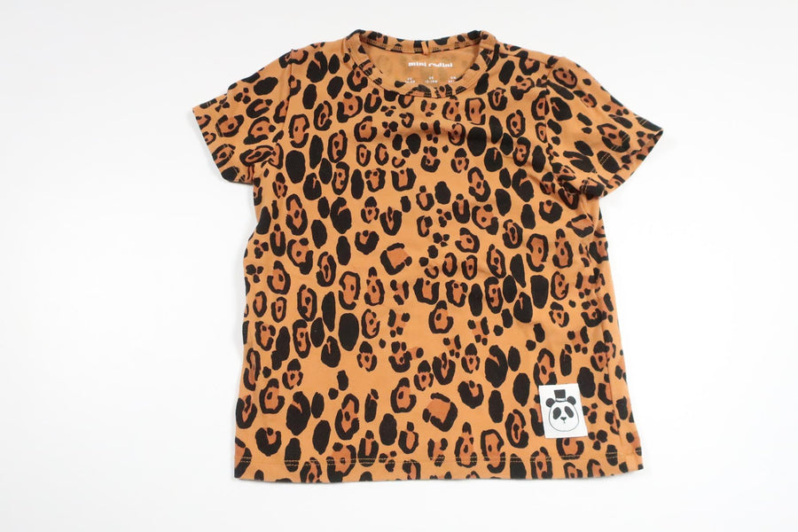 T-shirt med leopardmönster från Mini Rodini - Storlek 80/86 - Beige