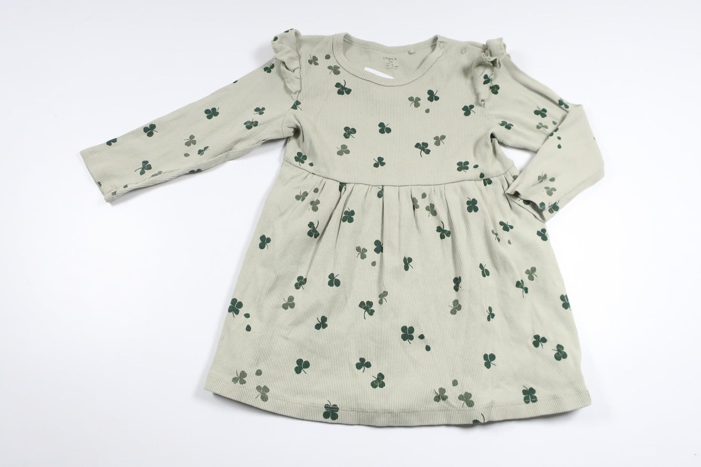 Ribbad klänning från Lindex - Storlek 86 - Grön