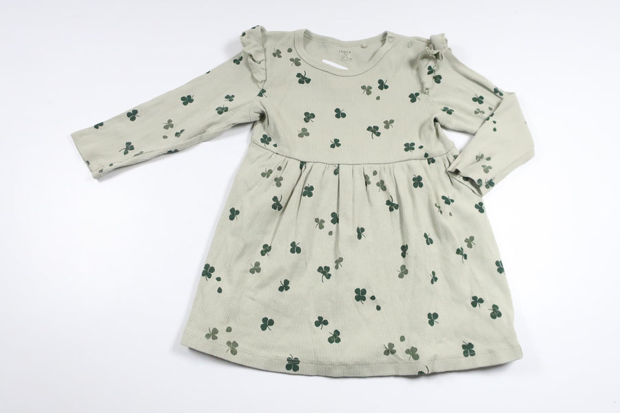 Ribbad klänning från Lindex - Storlek 86 - Grön