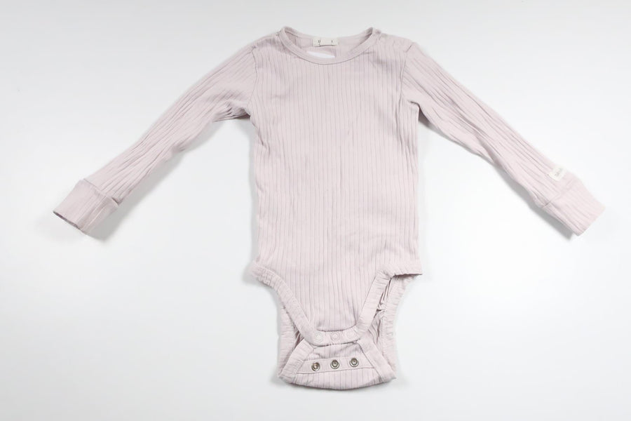 Ribbad body från Newbie - Storlek 80 - Lila