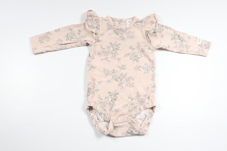 Blommig body från Newbie - Storlek 62 - Rosa