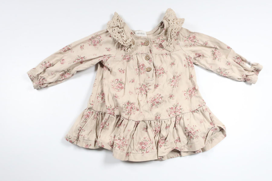 Blommig tunika från Newbie - Storlek 68 - Beige